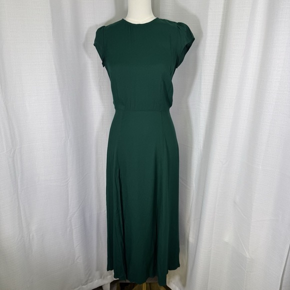 NEW Reformation Gavin Emerald Greem Midi Dress Cut Out Back Size 6 Wedding Party - Picture 4 of 15